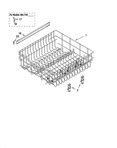 Upper rack and track parts