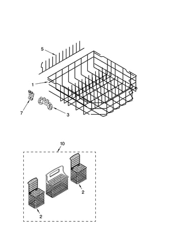 Lower rack parts, optional parts (not included)