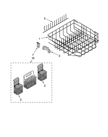 Lower rack parts, optional parts (not included)