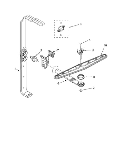 Upper wash and rinse parts