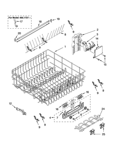 Upper rack and track parts