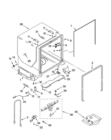 Tub and frame parts