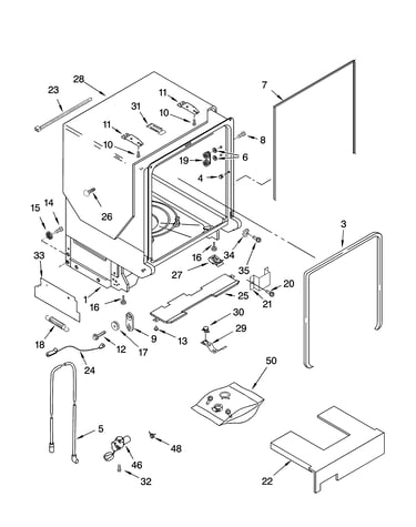 Tub and frame parts