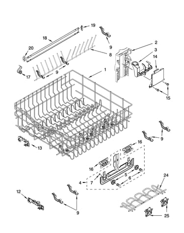 Upper rack and track parts