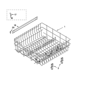 Upper rack and track parts