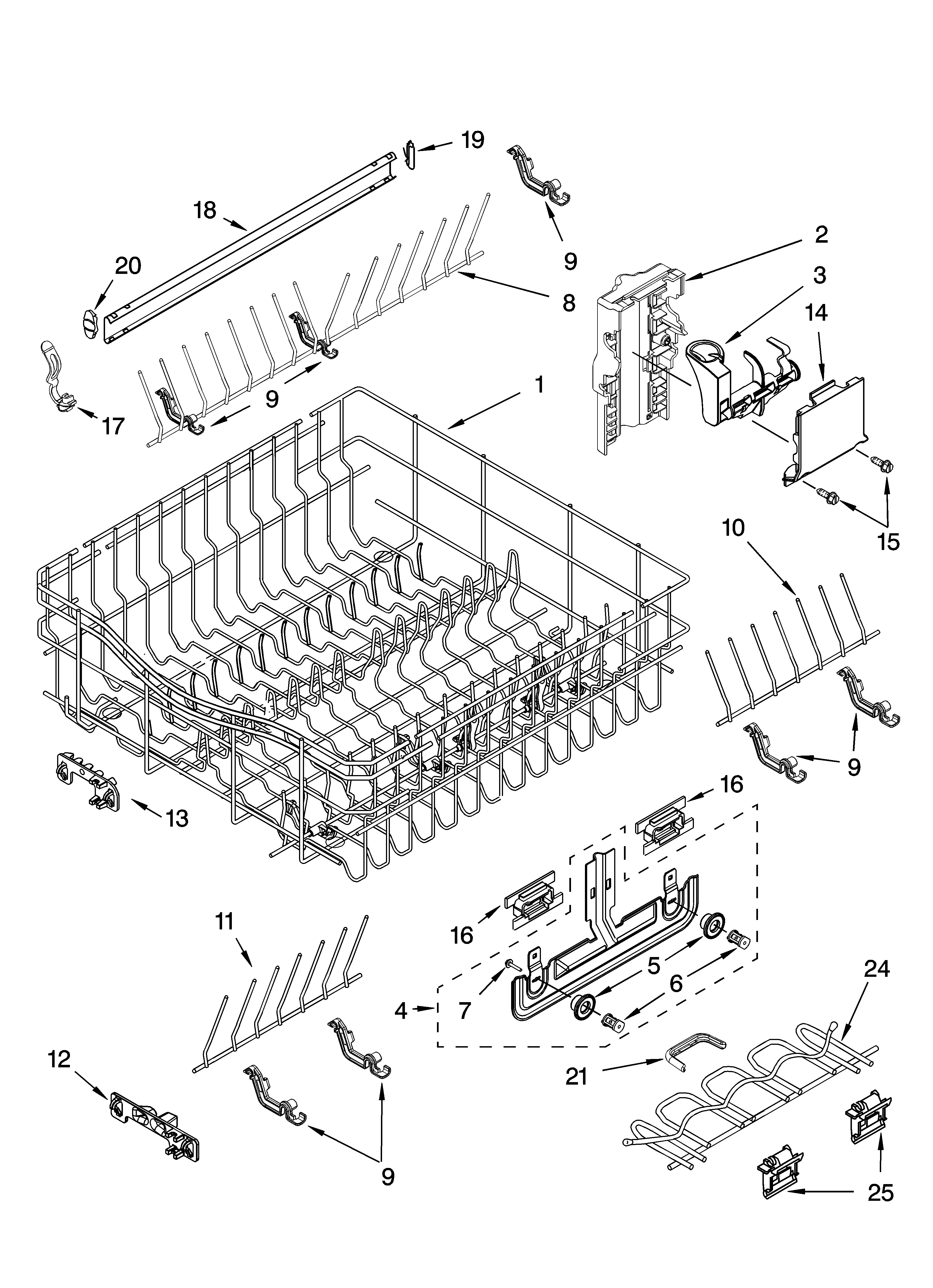 UPPER RACK AND TRACK PARTS