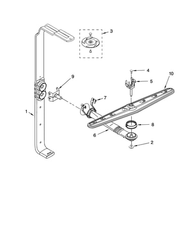 Upper wash and rinse parts
