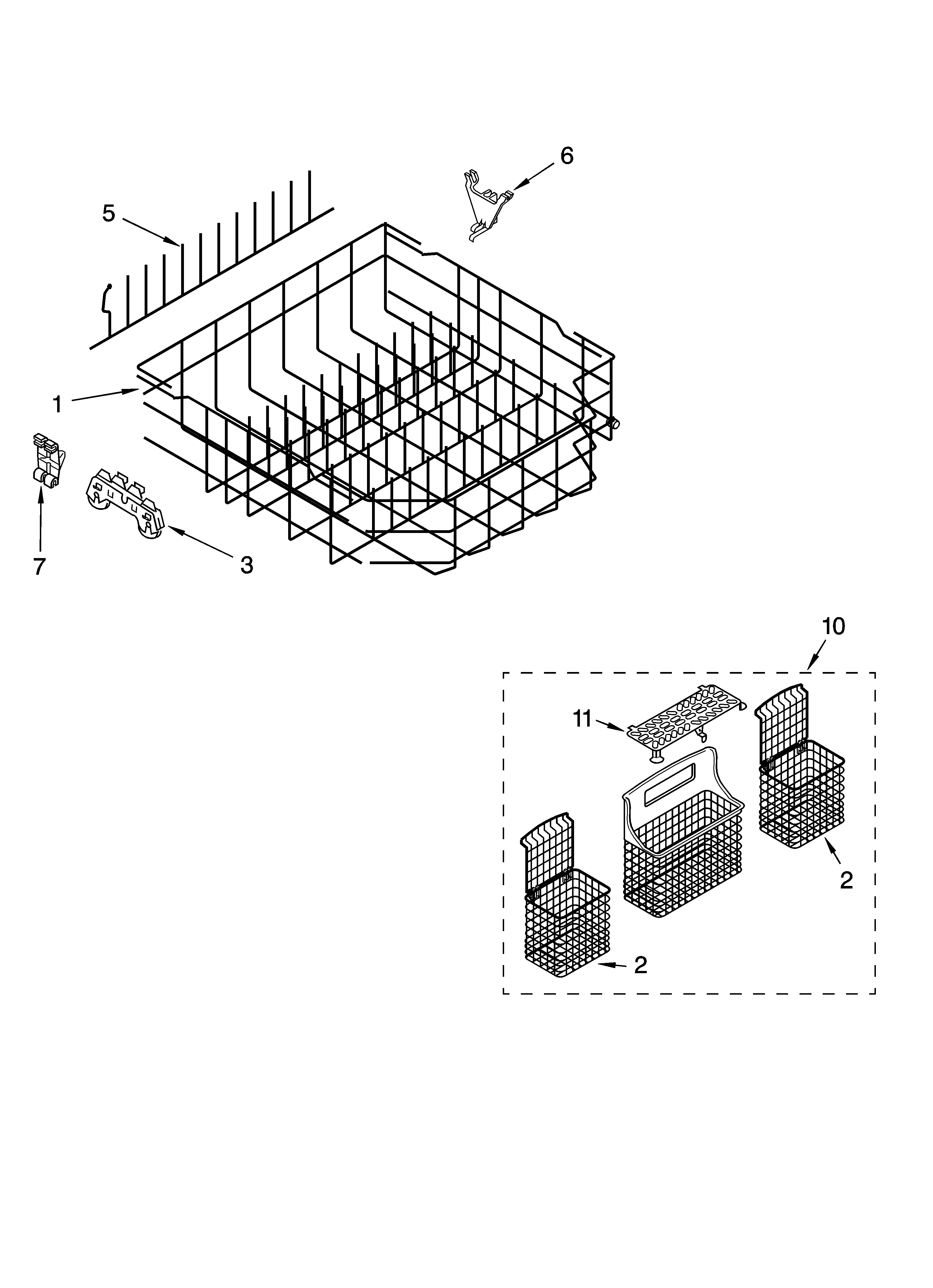 Lower rack parts