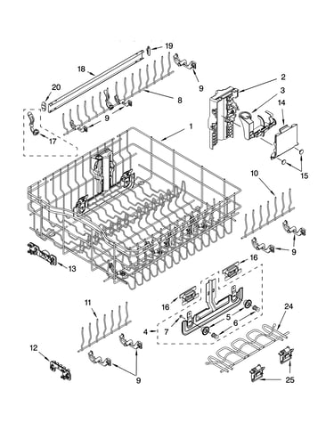 Upper rack and track parts