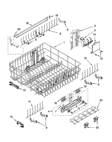 Upper rack and track parts