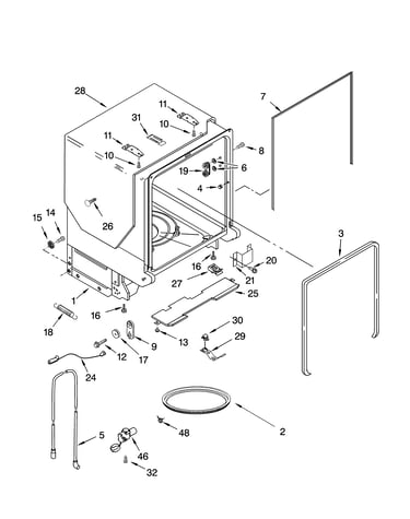 Tub and frame parts