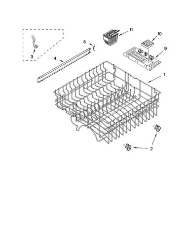 Upper rack and track parts