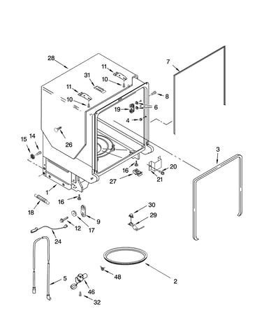 Tub and frame parts