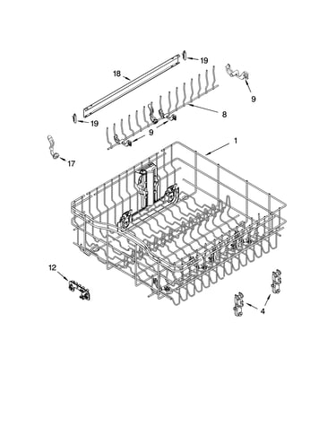Upper rack and track parts
