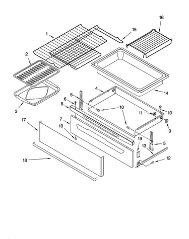 Drawer & broiler parts, optional parts (not included)