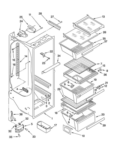 Refrigerator liner parts