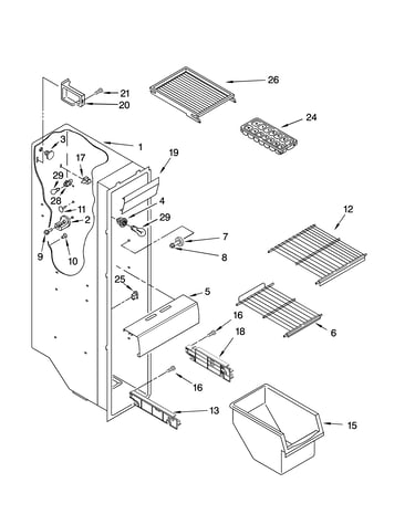Freezer liner parts