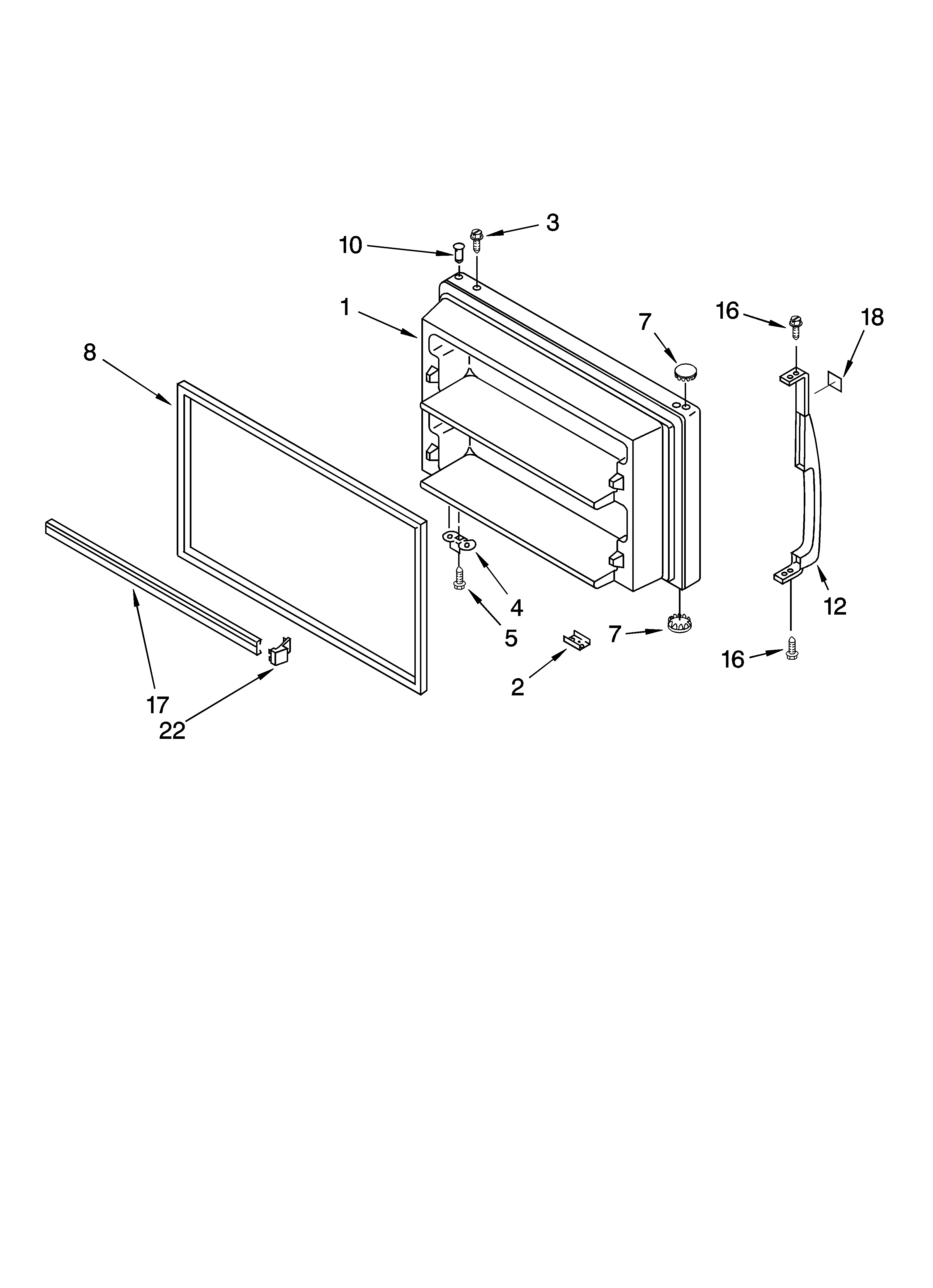 Freezer door parts