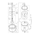 Kenmore Elite 11016964500 agitator, basket and tub parts diagram