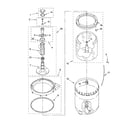 Kenmore 11025294500 agitator, basket and tub parts diagram