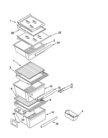 Refrigerator shelf parts