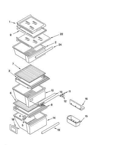 Refrigerator shelf parts