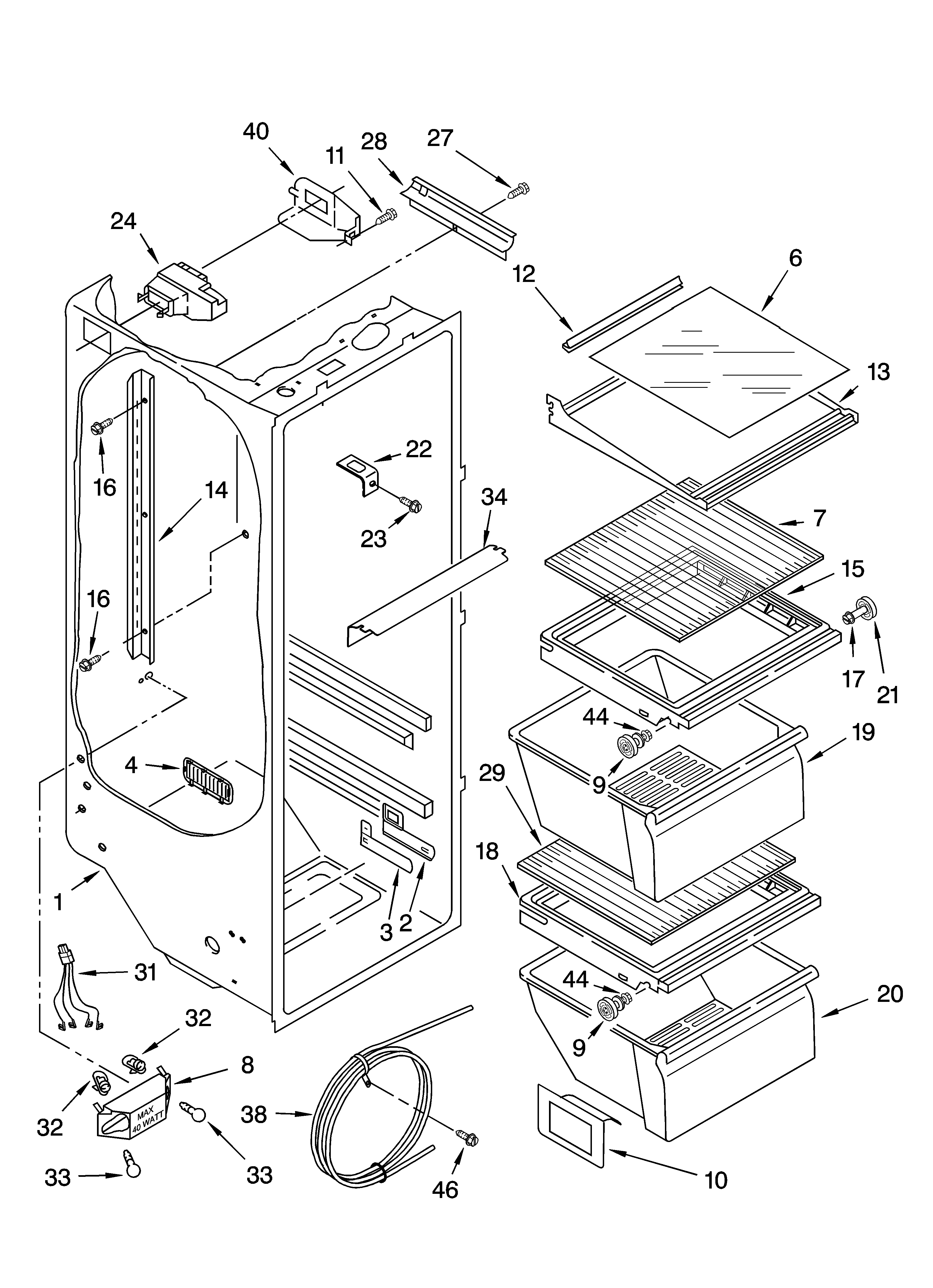 REFRIGERATOR LINER PARTS