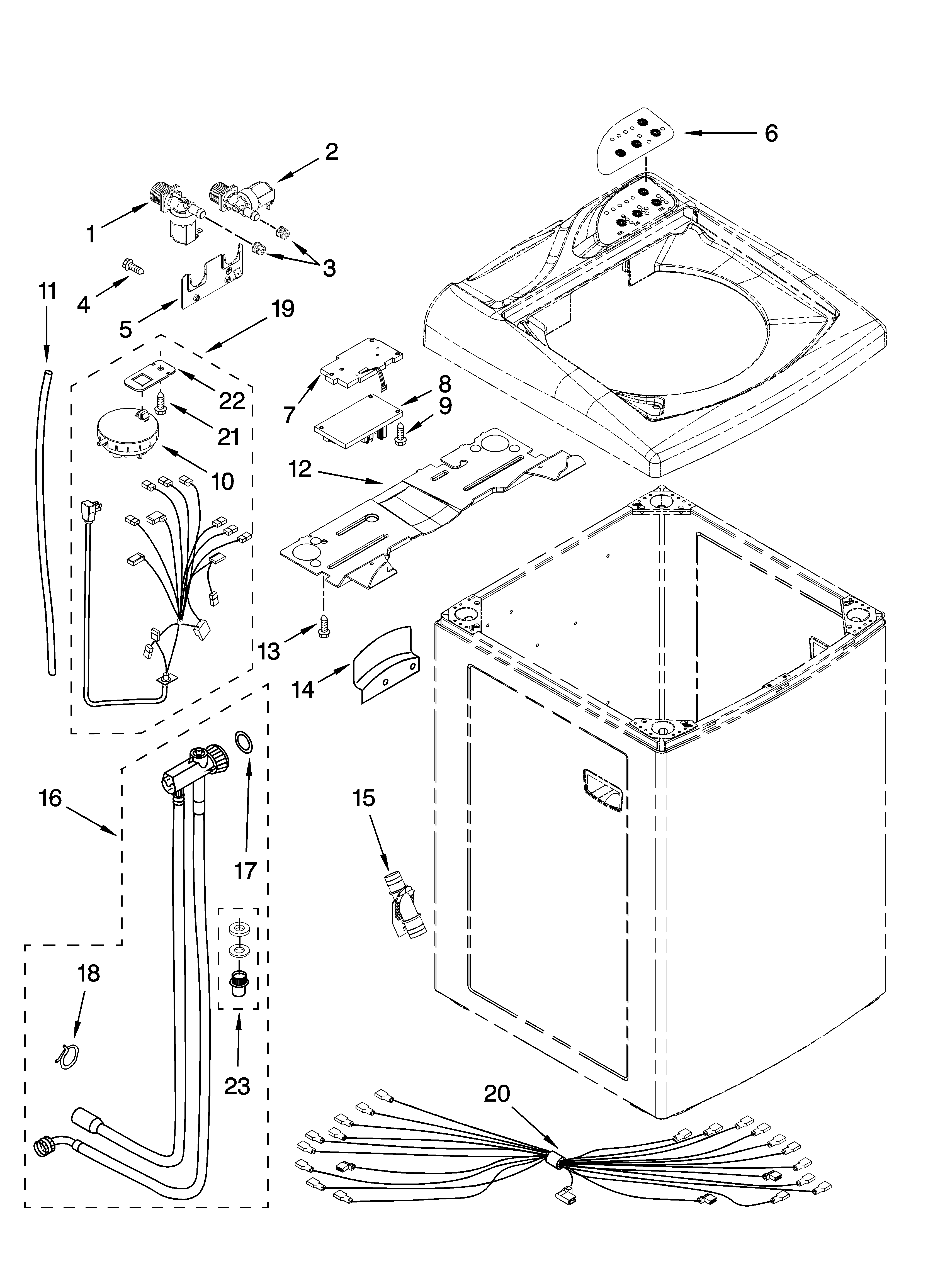 Controls and rear panel parts