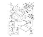 Kenmore Elite 11076972501 top and console parts diagram