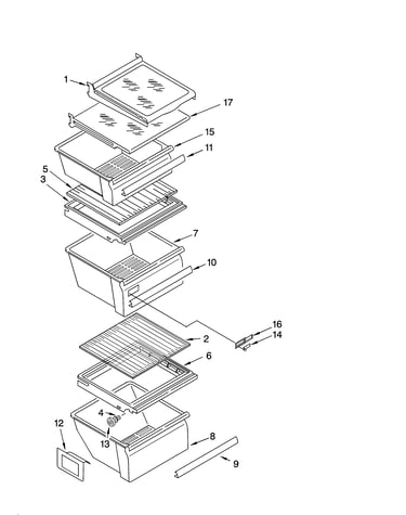 Refrigerator shelf parts