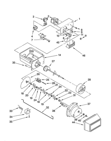 Motor and ice container parts