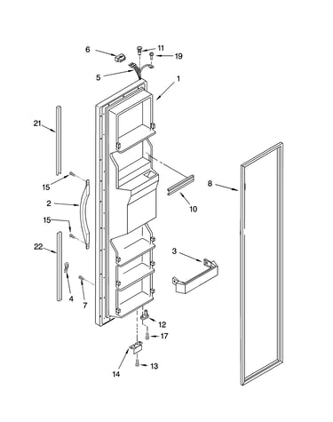 Freezer door parts