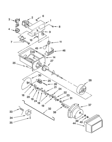 Motor and ice container parts