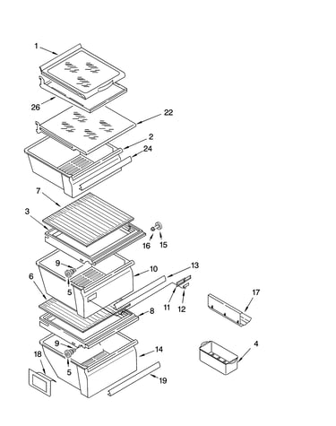 Refrigerator shelf parts