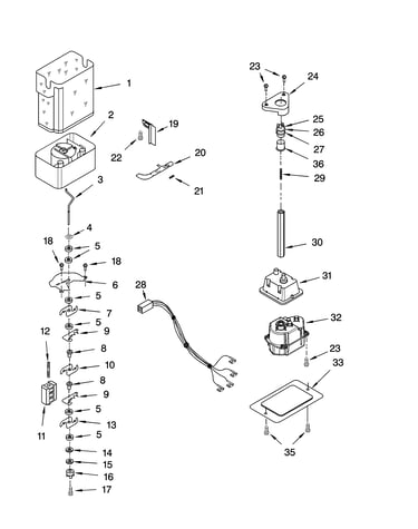Motor and ice container parts