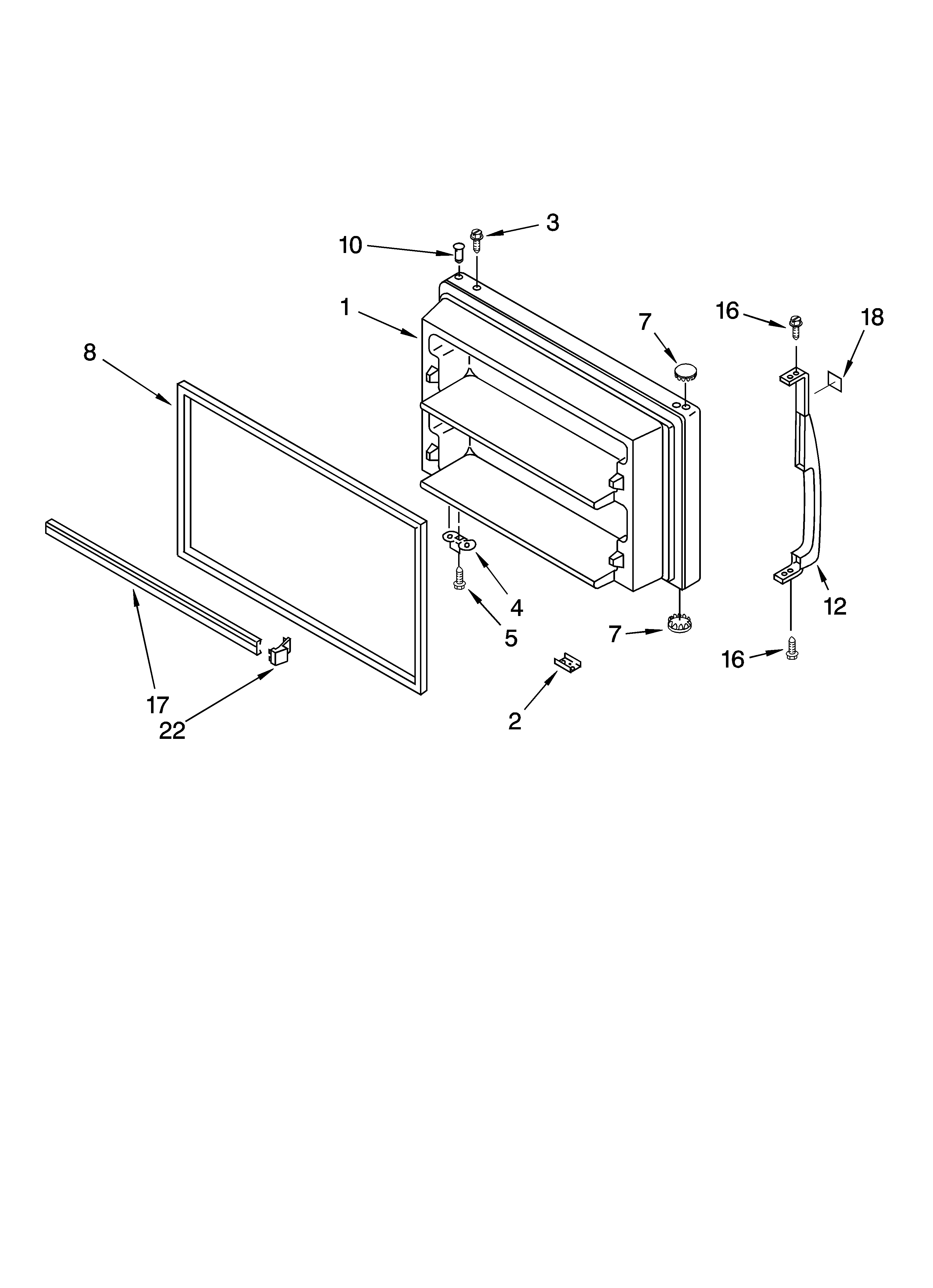 Freezer door parts