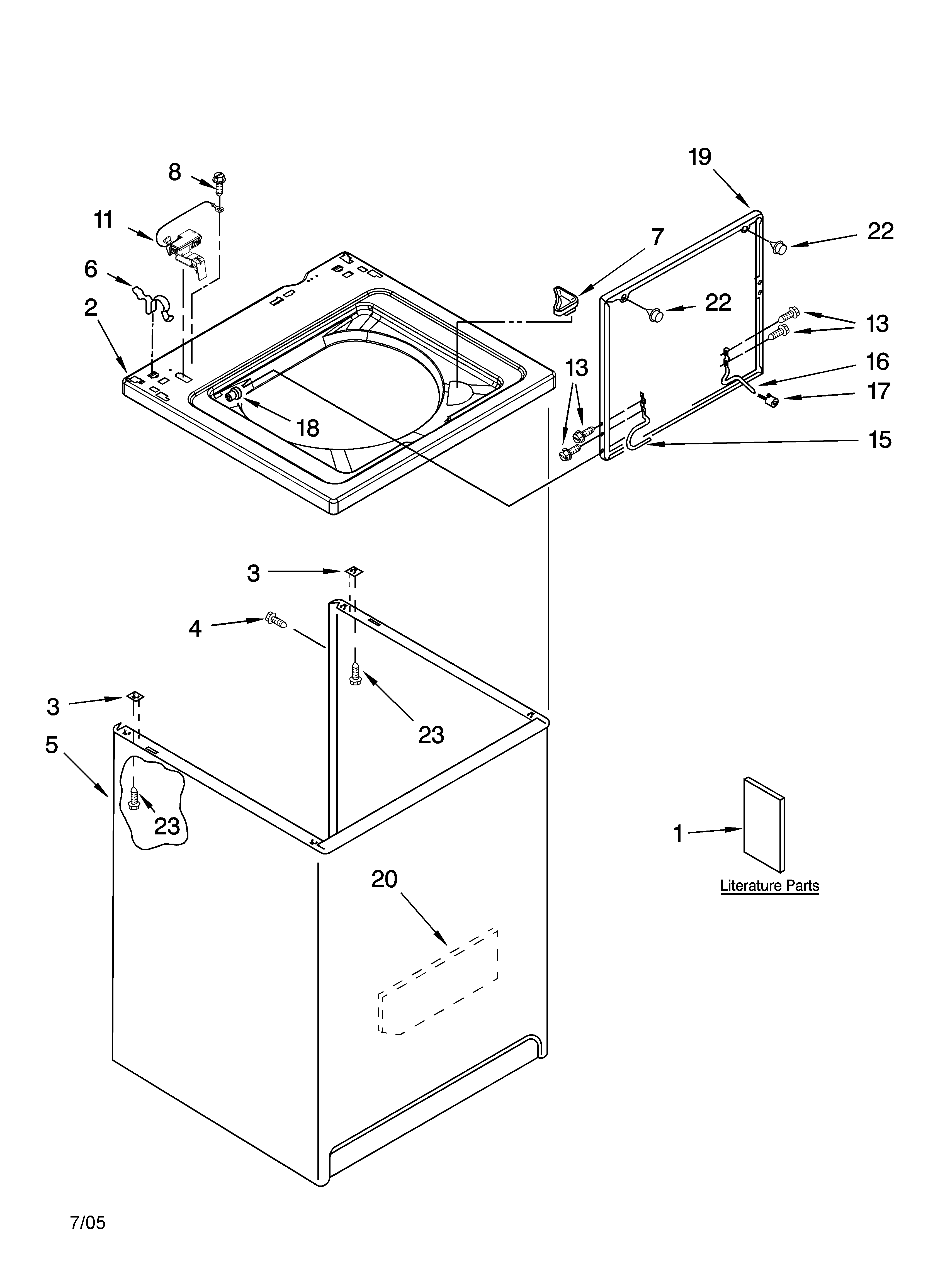 Top and cabinet parts