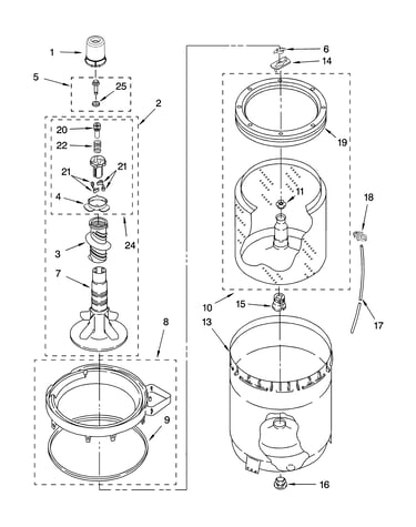 Agitator, basket and tub parts