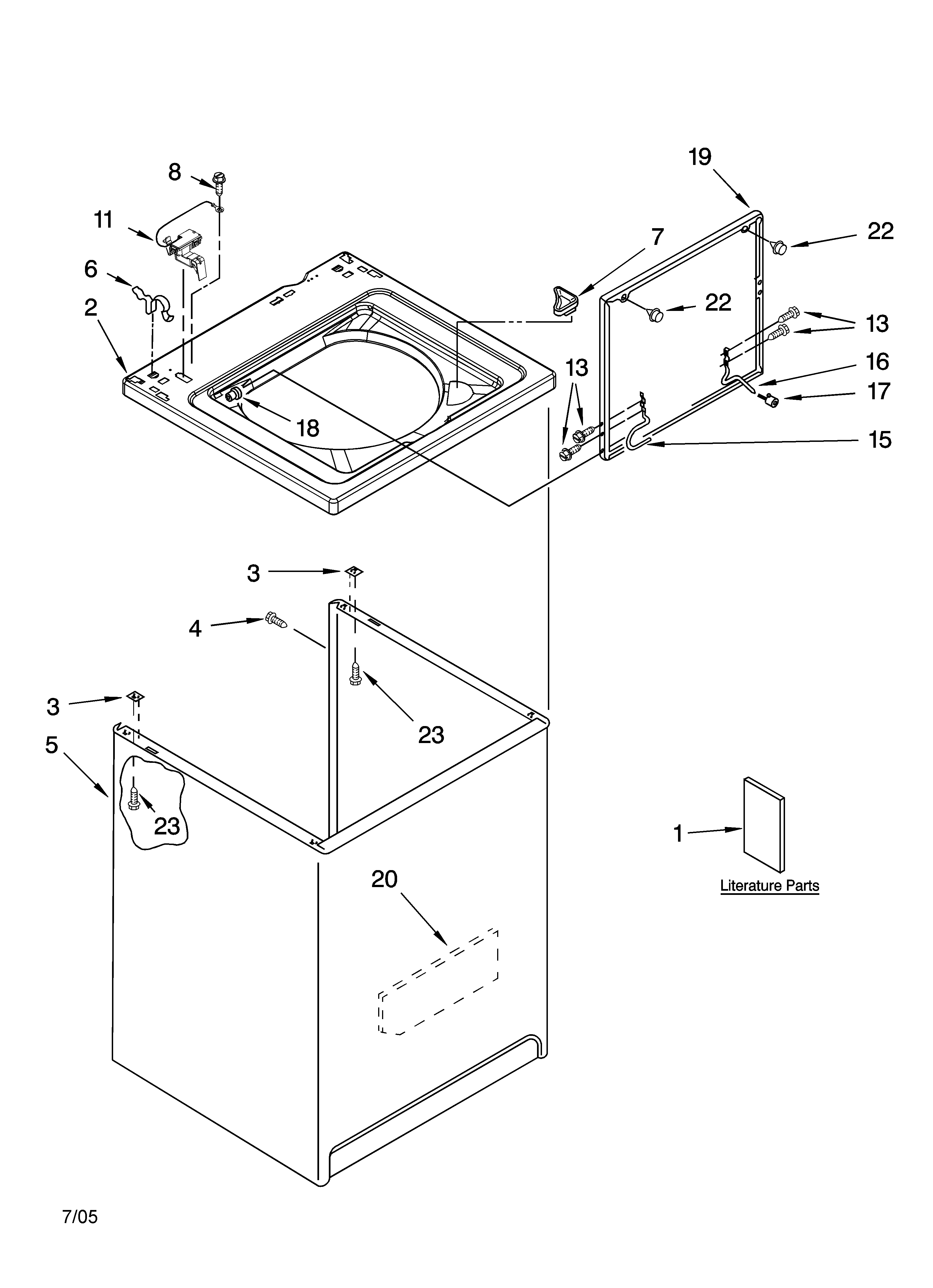 Top and cabinet parts