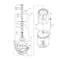 Kenmore Elite 11016986500 agitator, basket and tub parts diagram