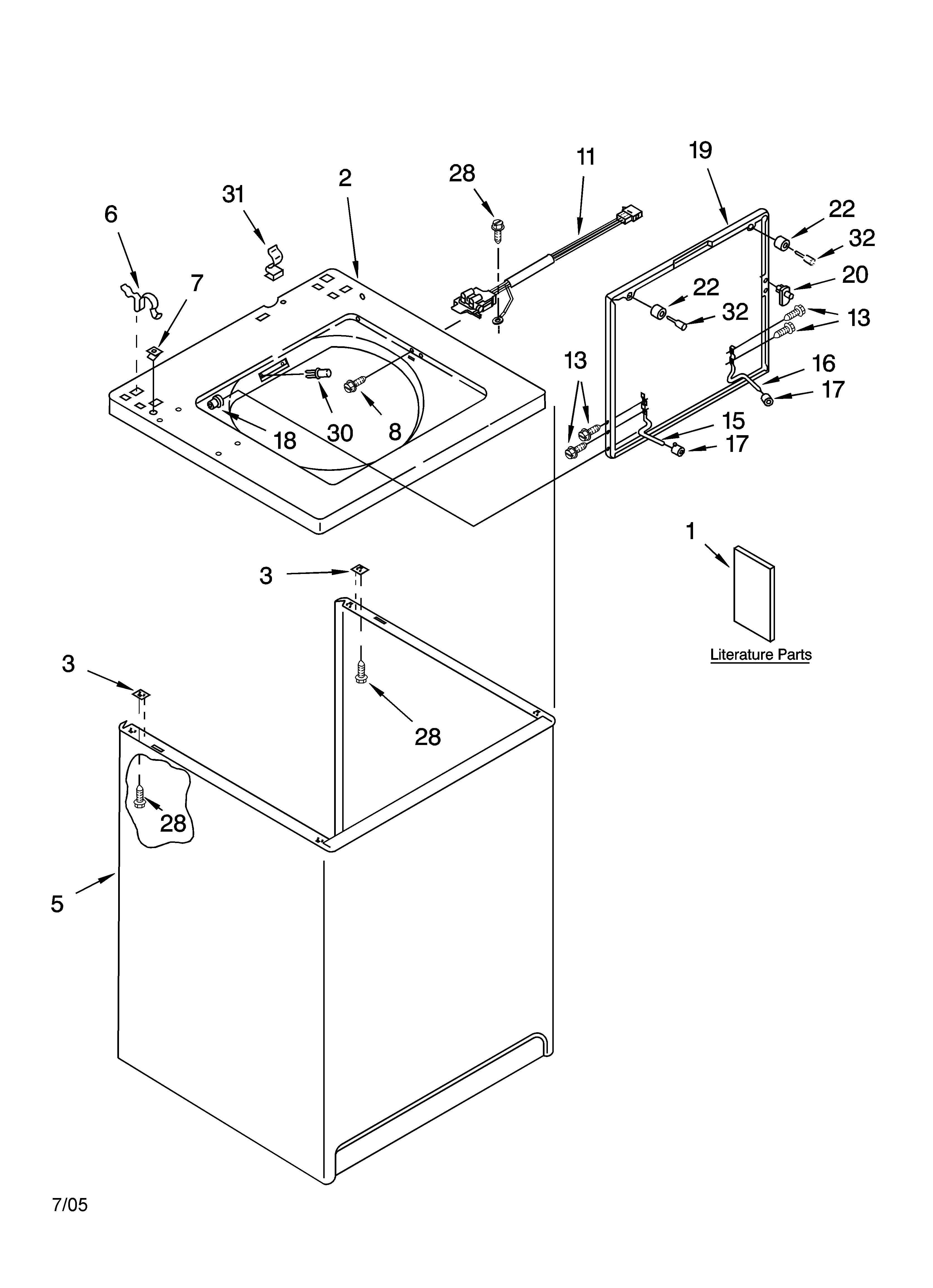 Top and cabinet parts