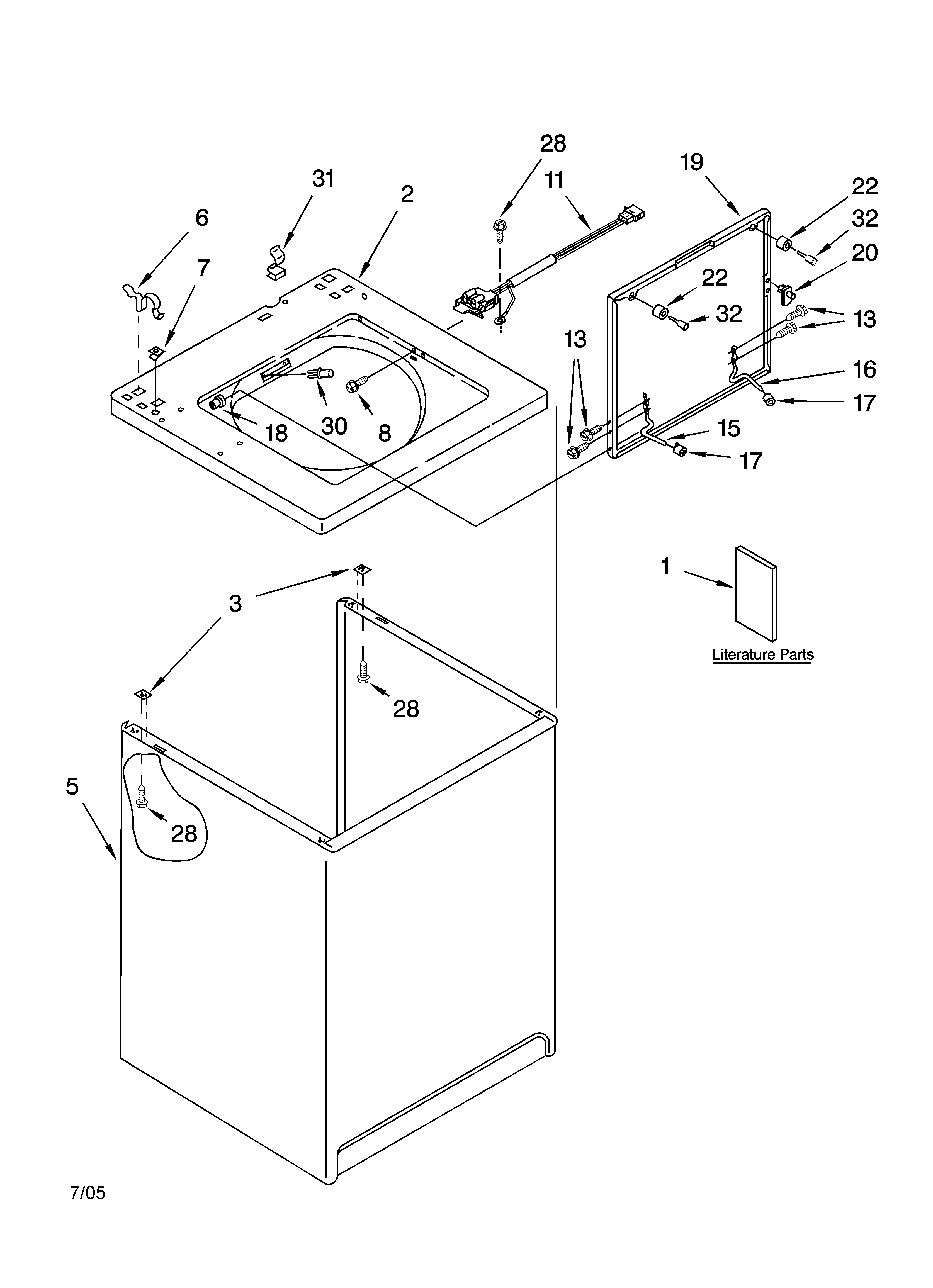 Top and cabinet parts