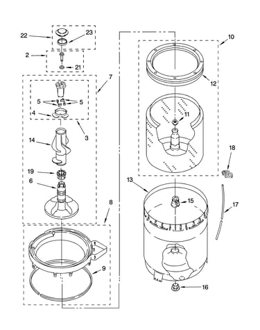 Agitator, basket and tub parts