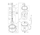 Kenmore Elite 11026964501 agitator, basket and tub parts diagram