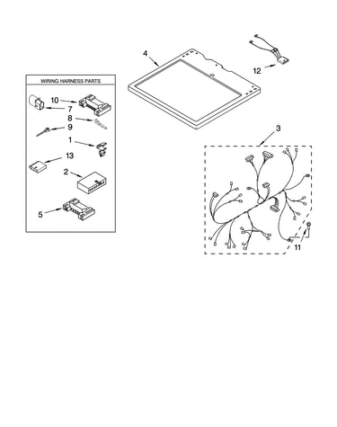 Dryer top parts, optional parts (not included)