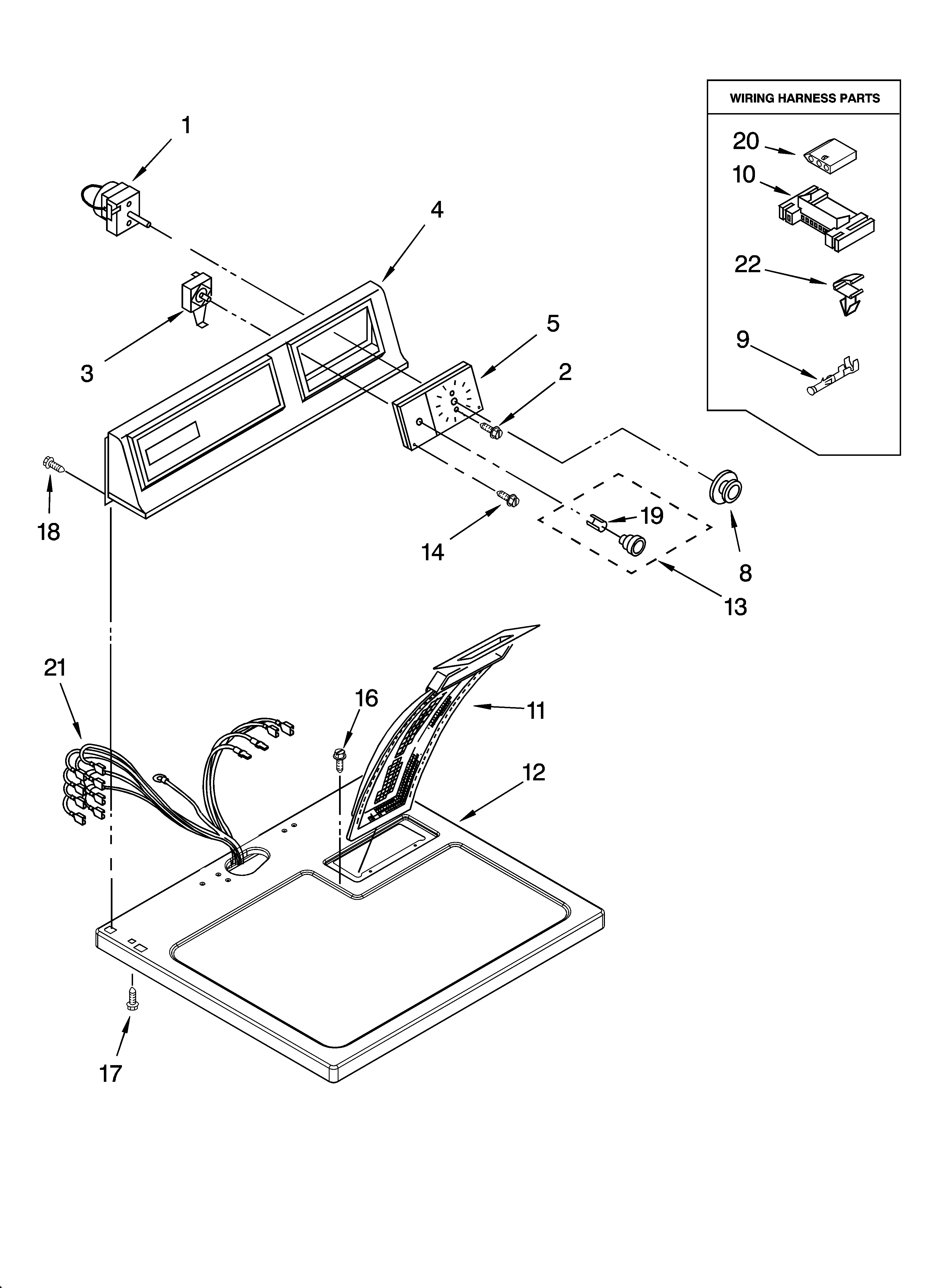 TOP AND CONSOLE PARTS, OPTIONAL PARTS (NOT INCLUDED)