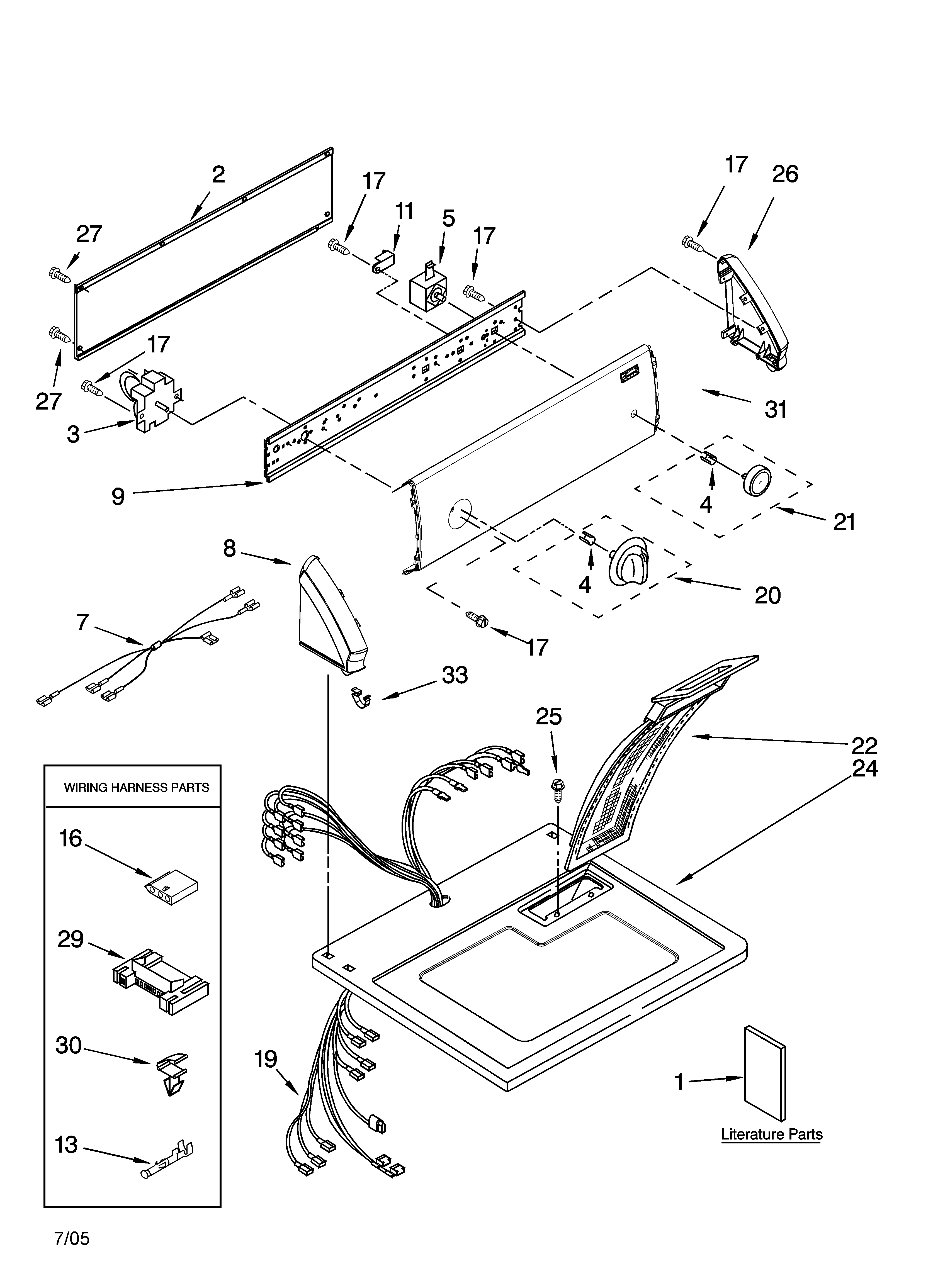 Top and console parts