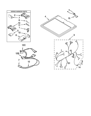 Dryer top parts, optional parts (not included)