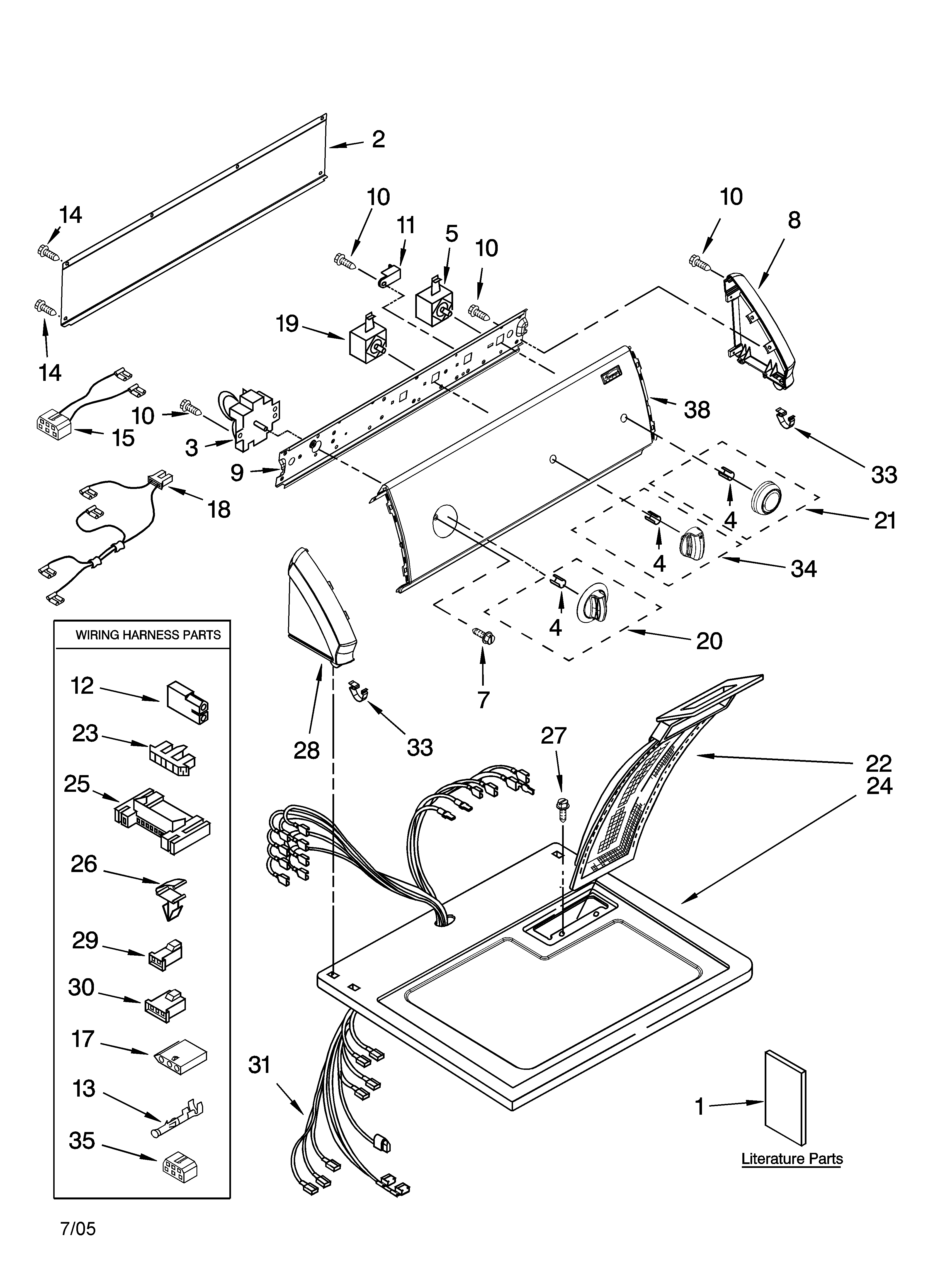 Top and console parts