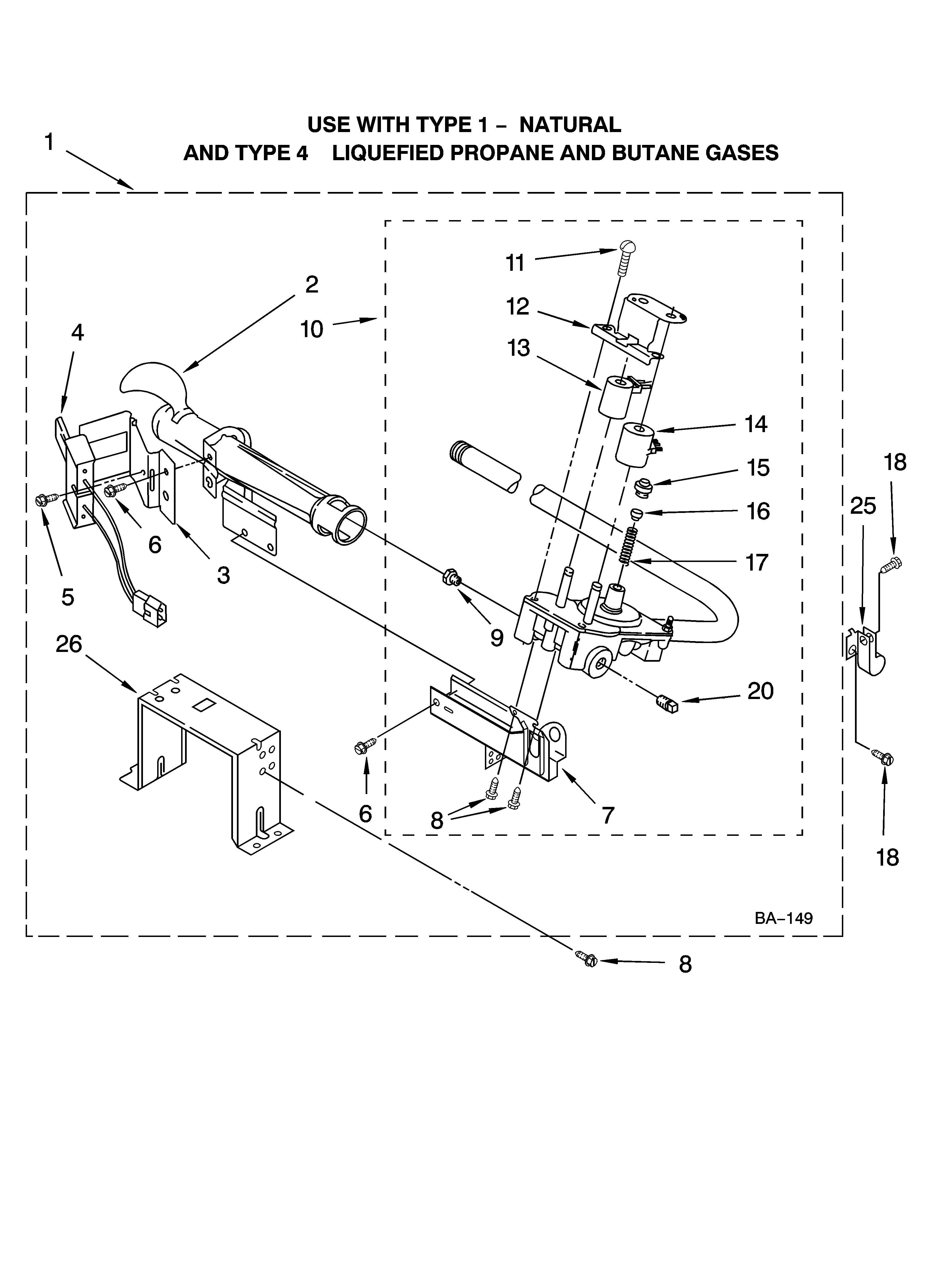 8318276 BURNER ASSEMBLY, OPTIONAL PARTS (NOT INCLUDED)